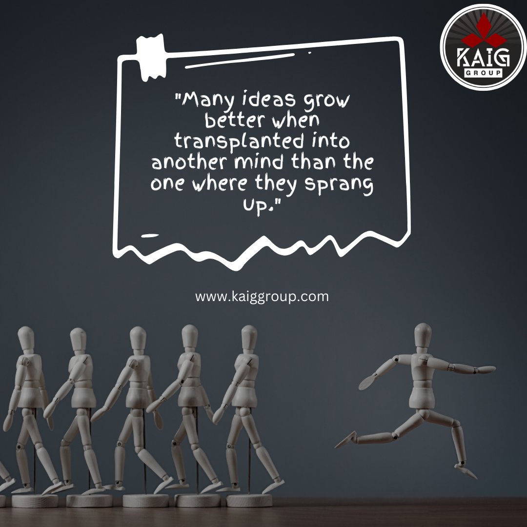 'At KAIG Group, we believe in the power of knowledge and the magic that happens when ideas are transplanted into the minds of others.
#Collaboration #IdeasInBloom #SharedKnowledge #Innovation #GrowthMindset #CreativeExchange #Teamwork #Synergy #IdeaGeneration #NurturingInnovation