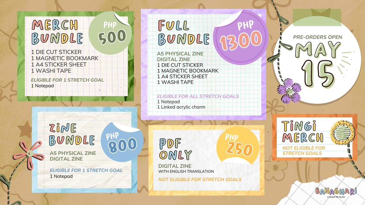 hqrarefilozine's tweet photo. Psst! Silip ka rito ⛅

Here's a sneak peek of our bundle prices and inclusions. No need magbutas ng bulsa with our pinoy-friendly prices! Nagtitipid? Our merch pieces are available as tingi! Build-a-rarepair for as low as ₱30 👀 

Pre-orders open May 15, 2023. https://t.co/6cCk9GEhnZ