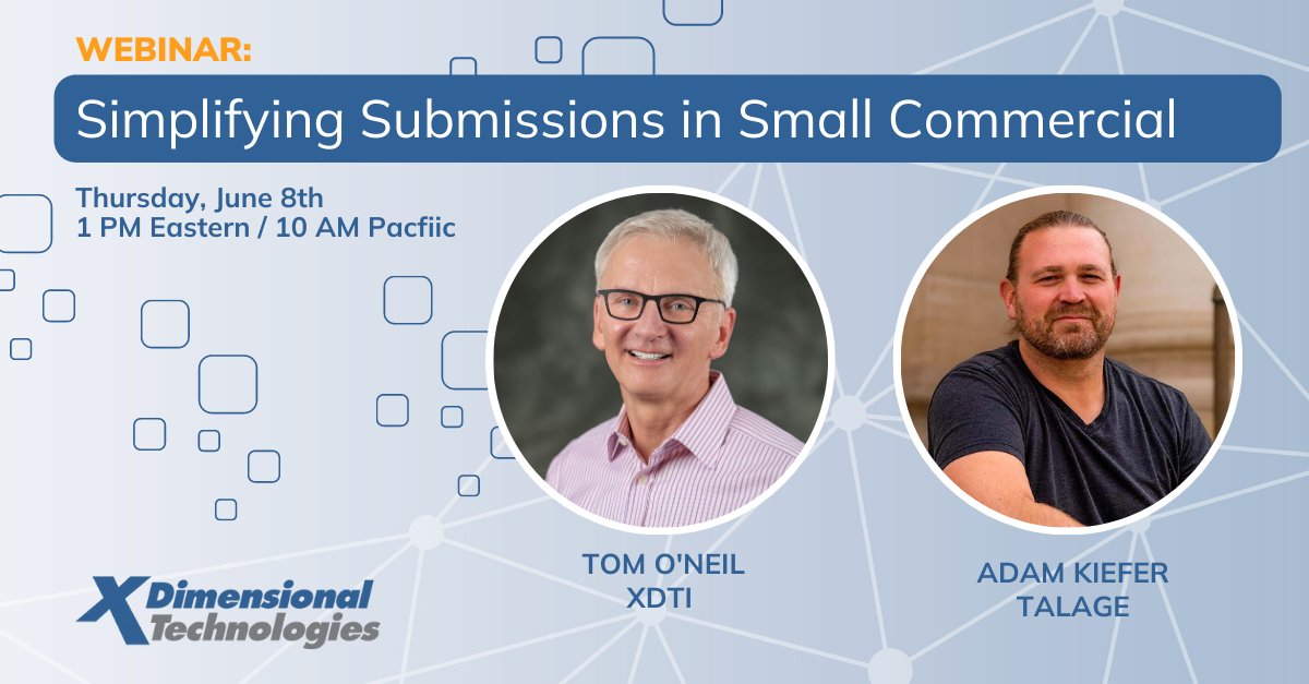 Dyadtech's tweet photo. Webinar: Simplifying Submissions in Small Commercial, Thursday, June 8, at 1 PM Eastern.

@TalageIns and XDTI will explore ways retail agencies and wholesalers can simplify the small commercial submission process

REGISTER HERE:
https://t.co/DQxGnyG9UP https://t.co/mOJZYyE0nT