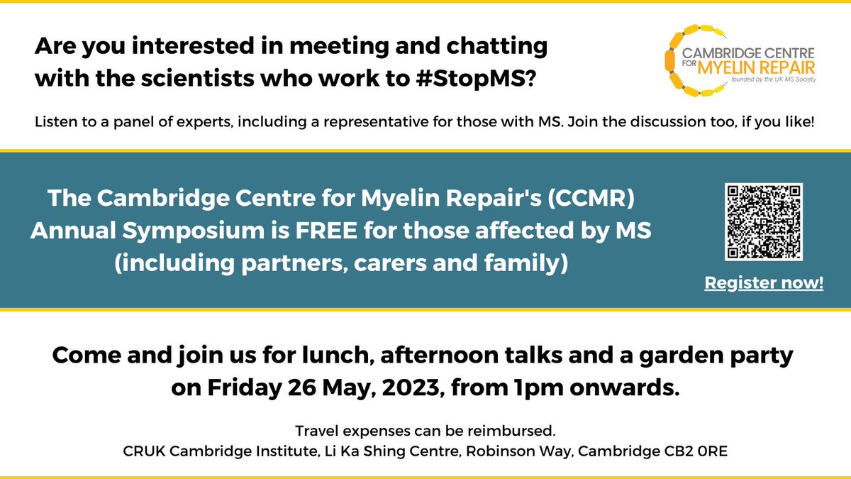 🔸Do you have MS? Or does someone in your family/someone you care for have MS? 🔸
👉You are invited to attend an afternoon of interesting talks, chats with scientists who are working to #stopMS, discussions involving voices from the MS community and more!
Lunch available from 1pm