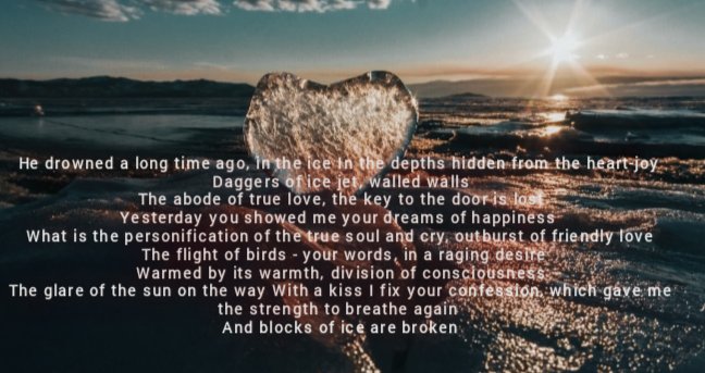 Every heart must love and destroy the walls of icy consciousness around itself
#WritingCommunity