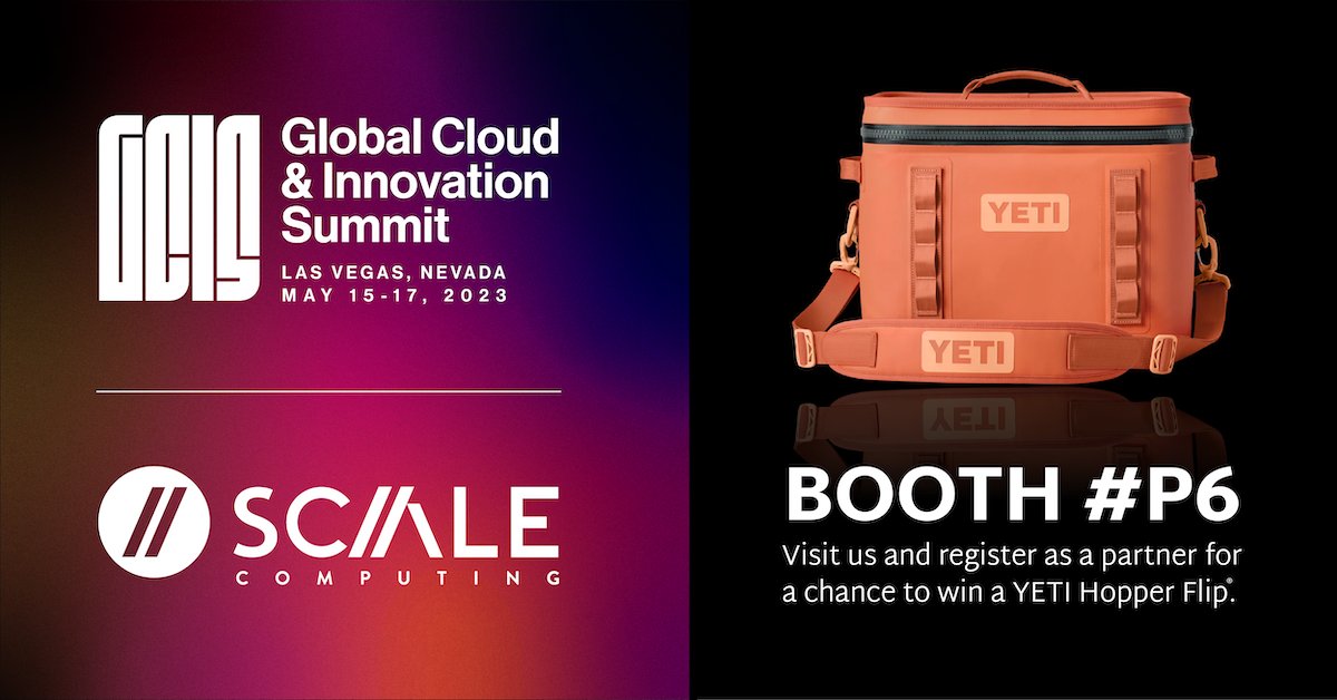 ScaleComputing's tweet image. If you'll be in Las Vegas for @IngramMicroInc's Global Cloud and Innovation Summit next week, stop by booth P6 to chat with Scale Computing's Scott Mann and Kyle Fenske for your chance to win a Yeti Hopper Cooler! 
#ingrammicro #IngramMicroGCIS
bit.ly/3wcfuGH