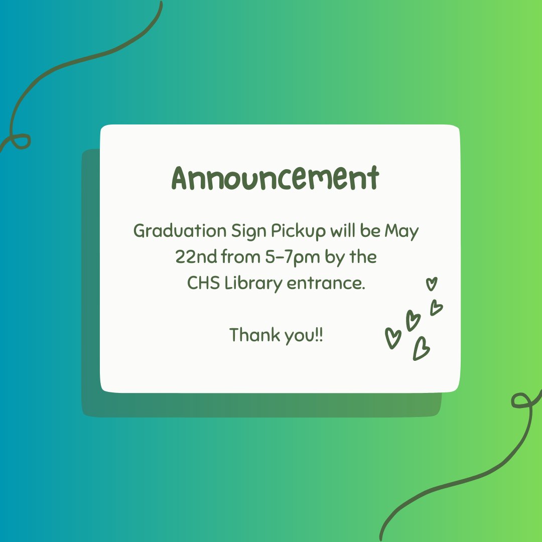 An  email was also sent to all that already ordered. If you did not receive  the email, please check spam or that you provided us with a correct  email address. We had two emails bounce back as not found. Thank you for  supporting CHS!!