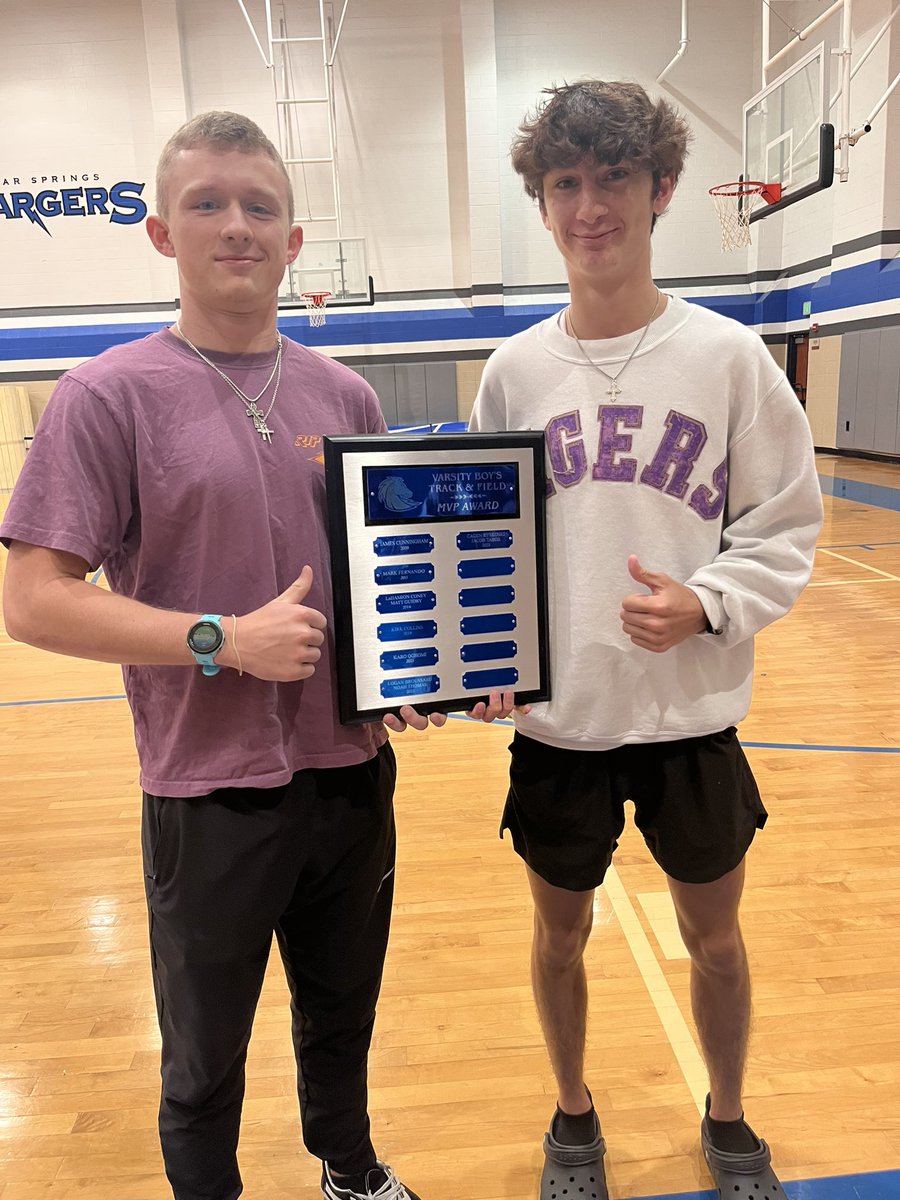Jacob2024Tabor's tweet photo. Beyond blessed to be named the 2023 Clear Springs High School Track and Field MVP (shared with Senior, Caden R.). Huge thanks to everyone who supported me and helped me grow this past year; I truly appreciate every one of you! @CoachOBrantley @ChargerSpeed_ https://t.co/QUAZyeTPaE