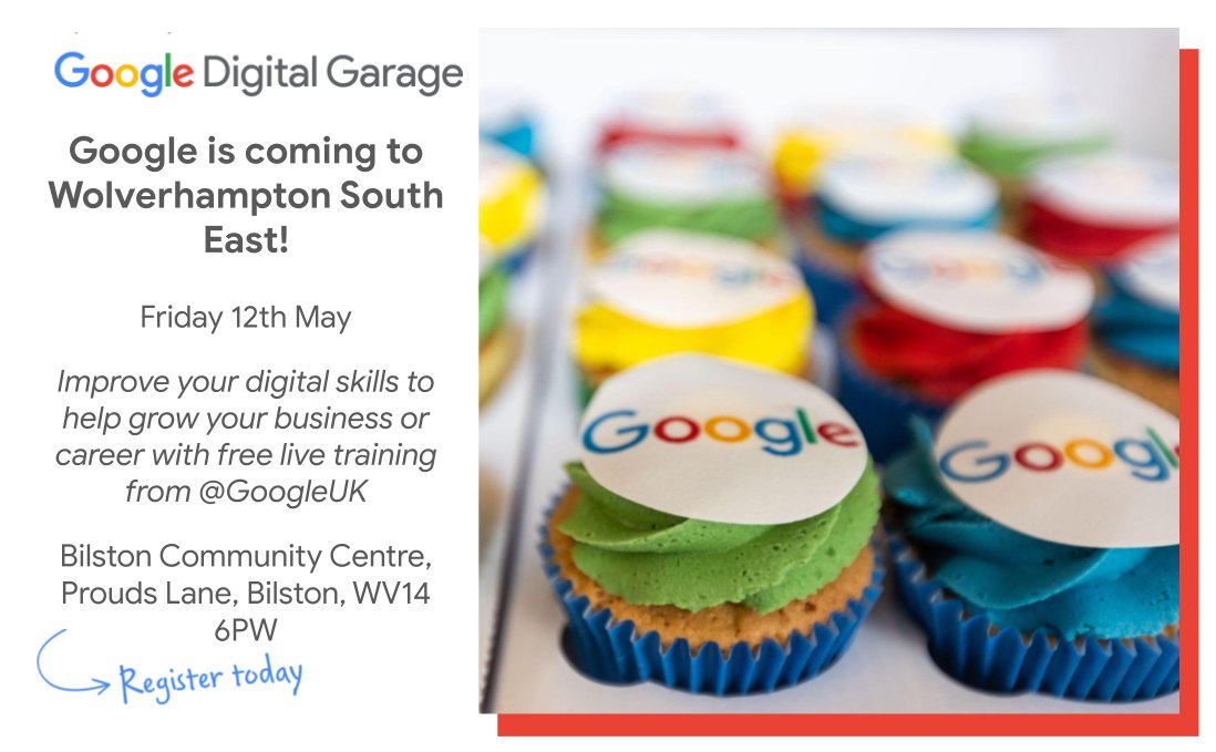 Improve your business’s digital presence with free training & mentoring from @GoogleUK digital experts.  12th May - it's not too late to sign up.  rsvp.withgoogle.com/events/wolverh…
@GoogleUK
@DigitalWolves
#SMEs #Digitalskills #GoogleDigitalGarage  #DigitalMarketing #Wolverhampton