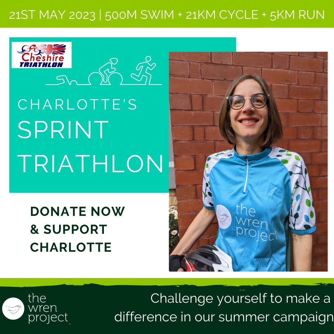 The Wren Project (@wren_project) on Twitter photo The fabulous <a href="/sharpcharlotte/">Dr Charlotte Sharp</a> is competing in the Cheshire sprint triathlon next weekend to raise money for <a href="/wren_project/">The Wren Project</a>. We're incredibly honoured. Please donate and cheer Charlotte on in her swim, cycle & run, making our work possible #triathlon justgiving.com/page/charlotte… The fabulous <a href="/sharpcharlotte/">Dr Charlotte Sharp</a> is competing in the Cheshire sprint triathlon next weekend to raise money for <a href="/wren_project/">The Wren Project</a>. We're incredibly honoured. Please donate and cheer Charlotte on in her swim, cycle & run, making our work possible #triathlon justgiving.com/page/charlotte…