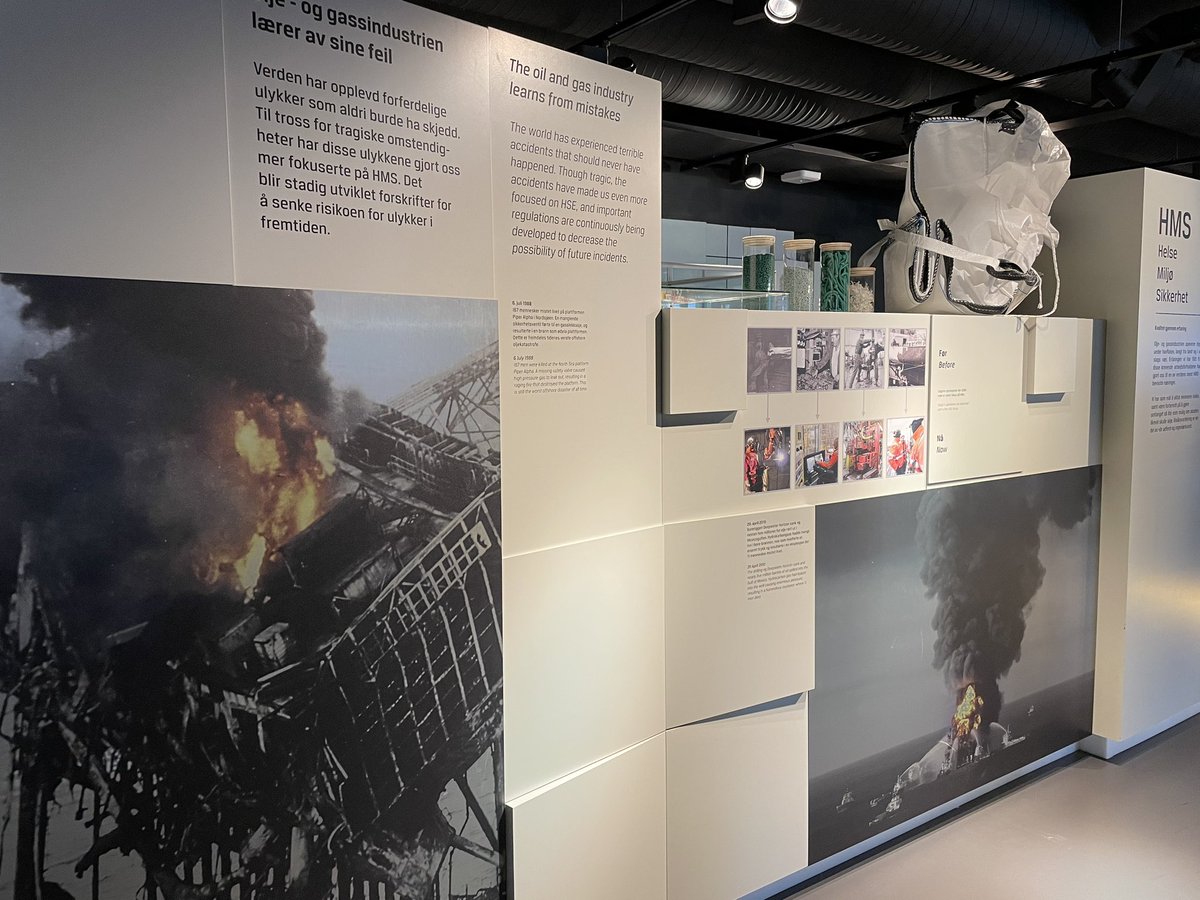Ironic to see this on display in the building in Oslo where we are meeting to discuss deep-sea coral restoration. “The oil and gas industry learns from mistakes” Do they?