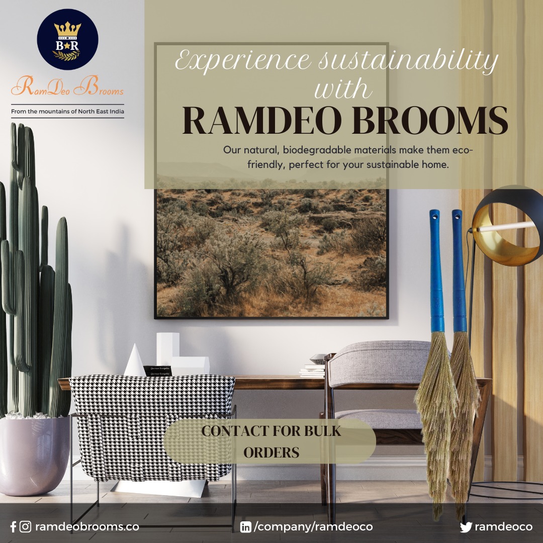 RamdeoCo's tweet photo. When the sun is shining and the weather is warm, it's time to break out the #RamdeoBroom and give your outdoor spaces a thorough cleaning. Our brooms are perfect for sweeping away dirt, leaves, and debris. 🌿🧹🌞

#ramdeobroom #durablebroom #northeastindia #sustainablecleaning https://t.co/NNPhbPR35q