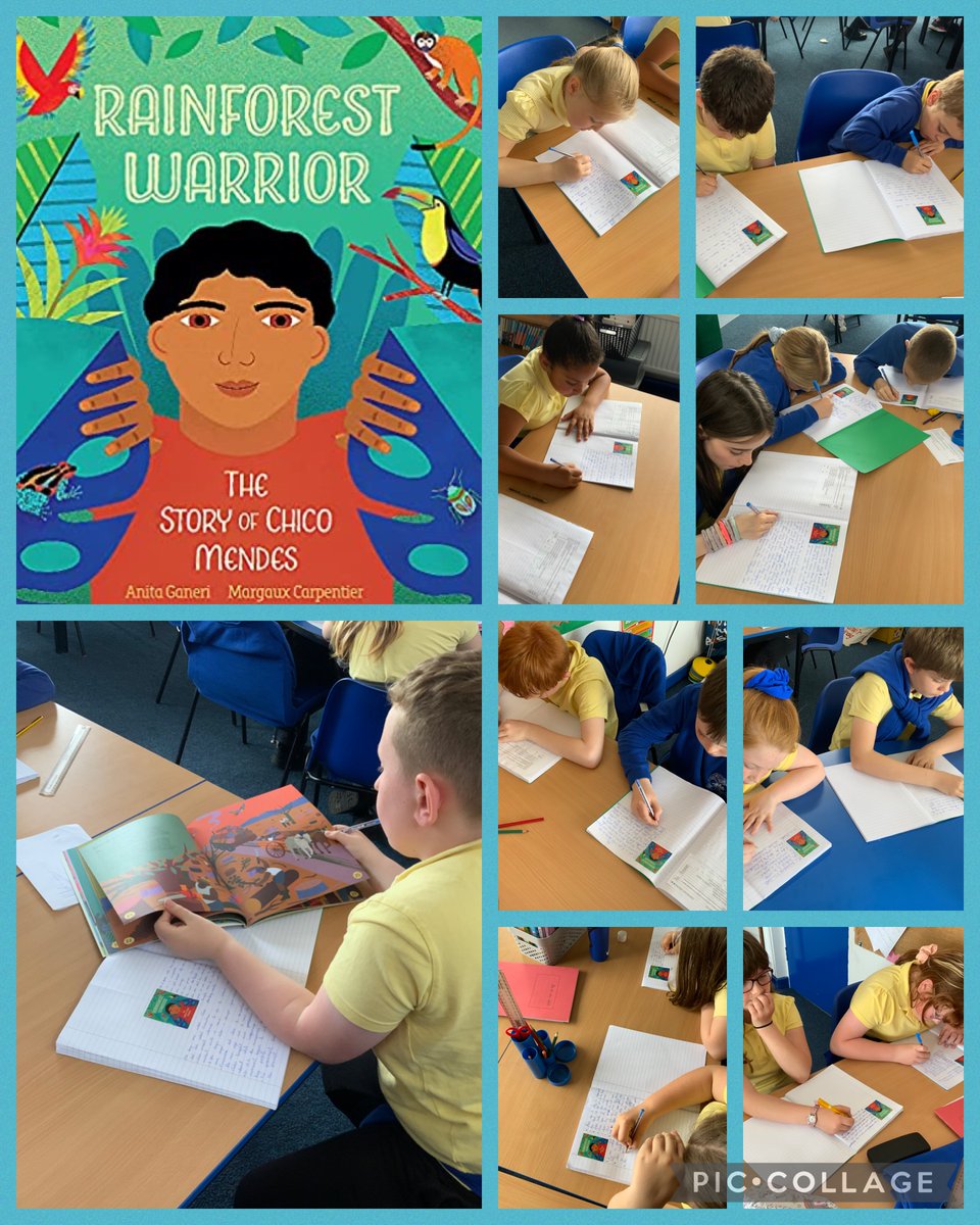 We read the book ‘Rainforest Warrior’. We enjoyed learning about the story of Chico Mendes and the brave work he did to save the Amazon Rainforest ! We have been writing about the events and characters! #EthicalEfan @rhosyfedwen