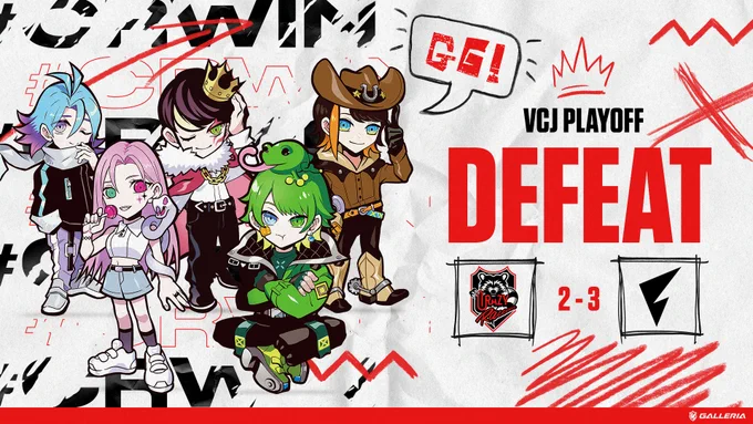 VALORANT Challengers Japan 2023 Split 2 Playoff Day2  2-3  vs FENNEL  ⚔️MAP1 Haven 8-13 ⚔️MAP2 Pearl 13-8 ⚔️MAP3 Ascent 1-13 ⚔️MAP4 Fracture 13-8 ⚔️MAP5 Split 9-13  - @makibacs - @meiyfps - @neth_vz - @popoG_C - @FortheMedusa  - @AstellTwit - @Lights_vl #CRWIN #VCJ