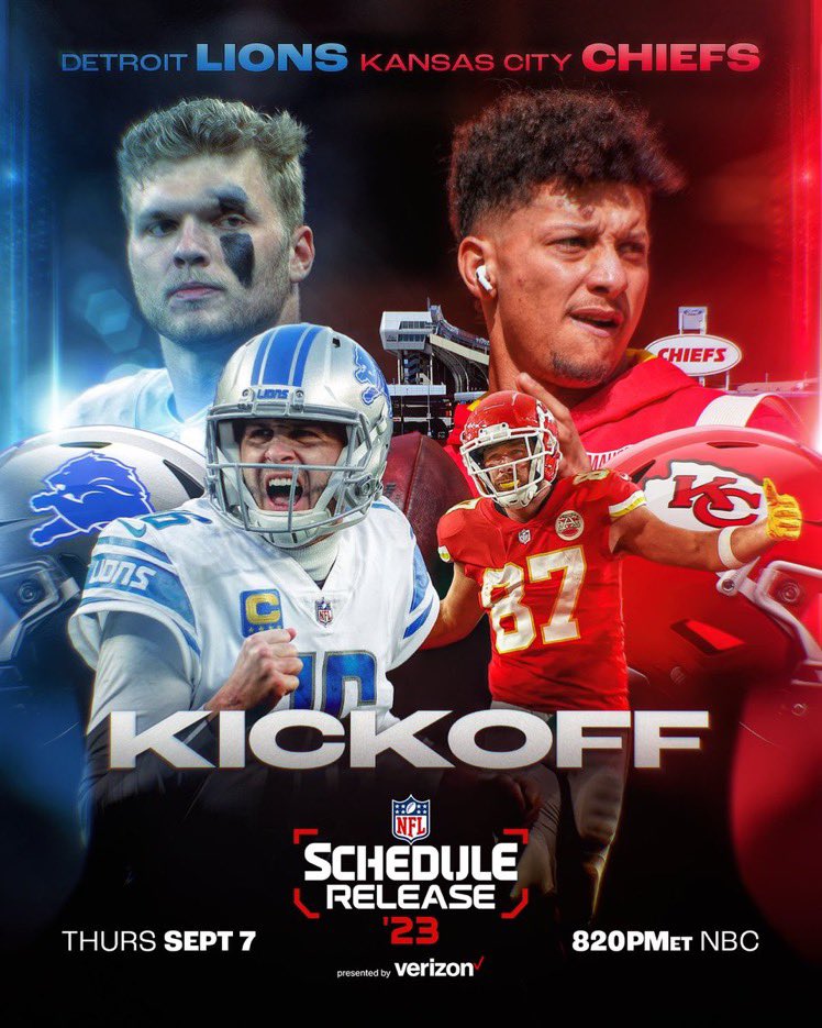 Ari Meirov on X: 'Now official. Lions vs. Chiefs to kickoff the