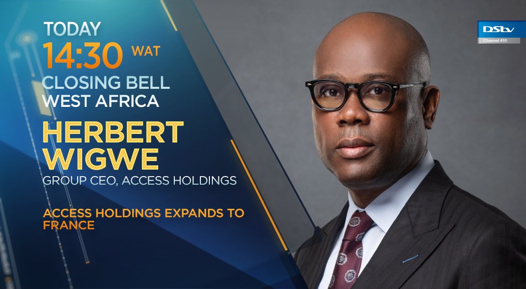 [WATCH] Today on #CBWA: Access Holdings expands to France. <a href="/HerbertOWigwe/">Herbert Wigwe, C.F.R</a>, Group CEO of Access Holdings (<a href="/myaccessbank/">Access Bank Plc</a>) joins us to discuss more. Tune into #DSTV410 at 14h30 WAT.