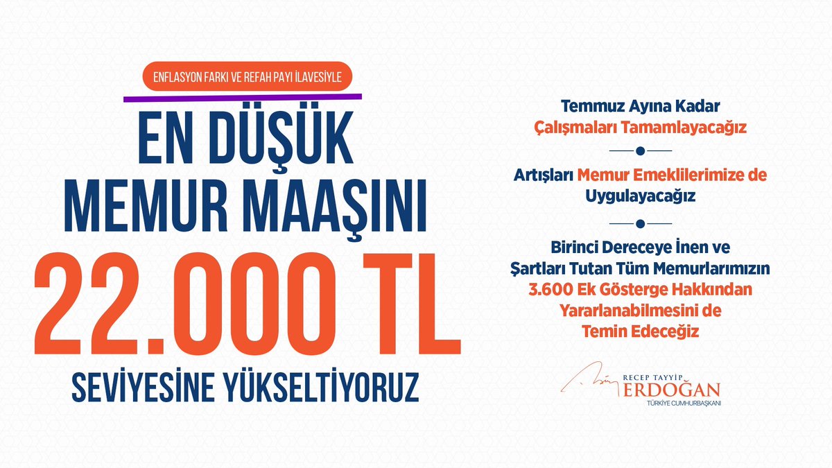 alayhamzacebi's tweet photo. Kamu işçilerine zamlarını Ocak 2023'den itibaren farkıyla ödenecek 6. Ayda enflasyon farkıda verilecek. Memurda ise durum Temmuzda herşey dahil 22 Bin. Bu kabul edilemez. En düşük memur maaşı 31 bin üzeri olacak, farklar geriye doğru ödenecek, artı enflasyon farkı ve refah payı. https://t.co/14CqeAVmmW