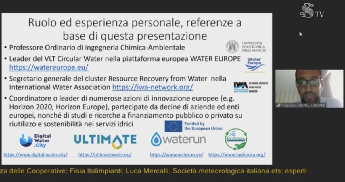 ‼️PROJECTS FOR POLICY ! Interviewed by the Italian Republic Senate new about #water #scarcity decree, mentioned the role of 🇪🇺 EU-funded innovation actions ⁦@ULTIMATEWaterEU⁩ ⁦@EU_Waterun⁩ ⁦@HydrousaProject⁩ ⁦@digitalwater_eu⁩ ⁦@EUgreenresearch⁩