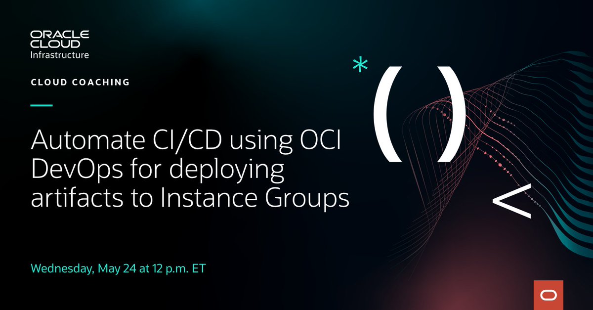 Ramooski23's tweet photo. Join this coaching session for an introduction to #OCI DevOps Service and learn to deploy artifacts to multiple compute instances attached to an instance group within @OracleCloud. https://t.co/pso6Qp7SF4 https://t.co/EwVBQGC1T2