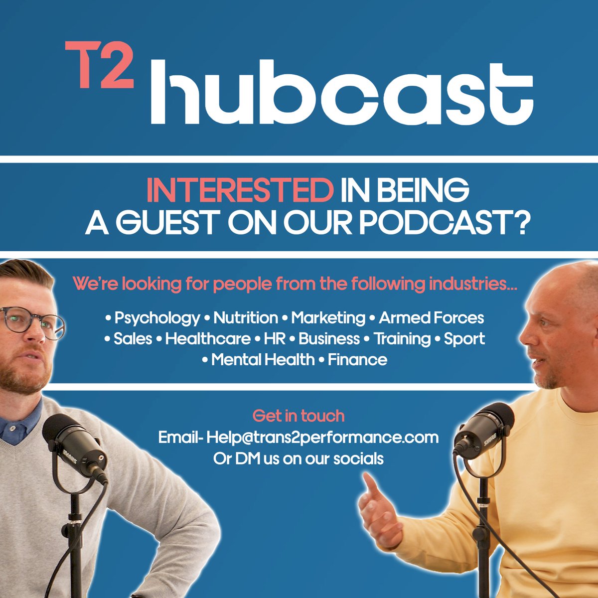 Trans2P's tweet photo. Want to join the T2 Hubcast as a guest? We're looking for experts in a variety of industries. DM or email us to express your interest! #podcastguests #experts #knowledge #sharingiscaring https://t.co/0TfYTNNNj3