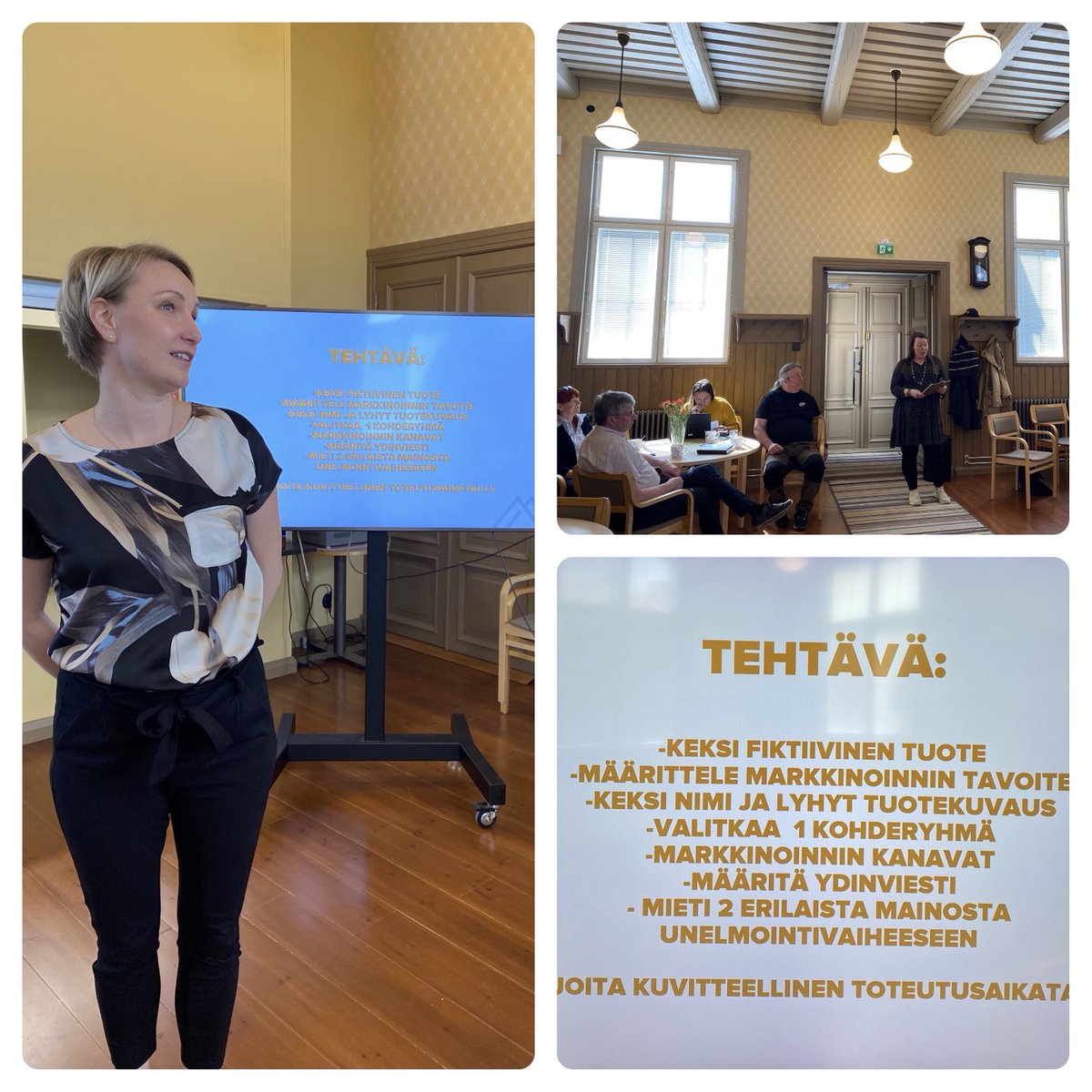 HaggrenUlla's tweet image. Tuotteistuksen, markkinoinnin ja myynnin työpajassa @flowhouse Noora Kokko tehtävänannossa - mielenkiintoista ideointia ja tuotteita tuloksena #himosjämsä ⁦@JamsanK⁩