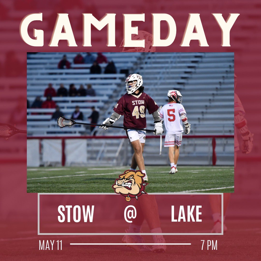 One final time for the regular season! The boys are heading back on the road to take on the Blue Streaks! Gameday #18

🆚: <a href="/LakeHSBoysLax/">Lake High School Boy’s Lax</a> 
⏰: 5:30/7:00 PM
🏟️: Blue Streaks Stadium 
📍: Uniontown, OH

#BulldogFAST