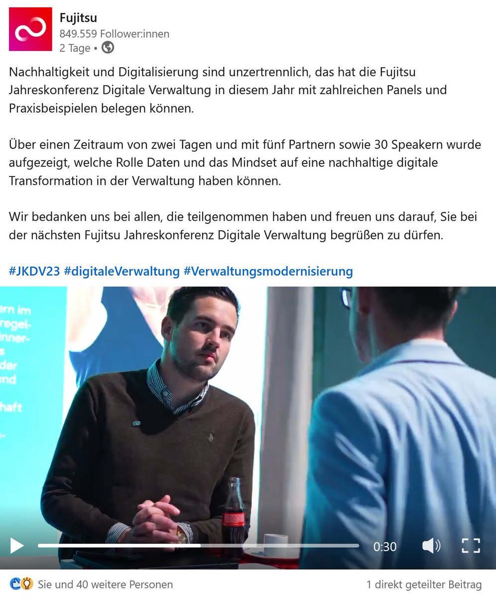 AmadeusThomas's tweet photo. Vor 2 Wochen war ich bei der Jahreskonferenz #digitaleVerwaltung von #Fujitsu - eine lohnenswerte Veranstaltung 👍 Der öffentliche Sektor arbeitet stetig an seiner #IT-Modernisierung. Ich freue mich Teil dieses wichtigen Prozesses zu sein ❗ #JKDV23 #OZG #eGov #EGovernment #digVw https://t.co/4seKidnyPL