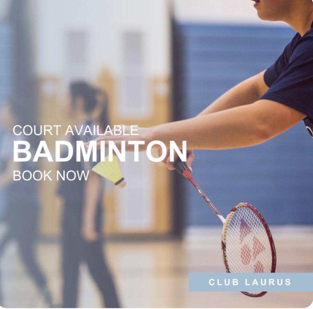 ClubLaurus1's tweet photo. Badminton courts available tomorrow evening at Club Laurus, call 0161 5075308 to book 🏸 https://t.co/FyOofgwIH5