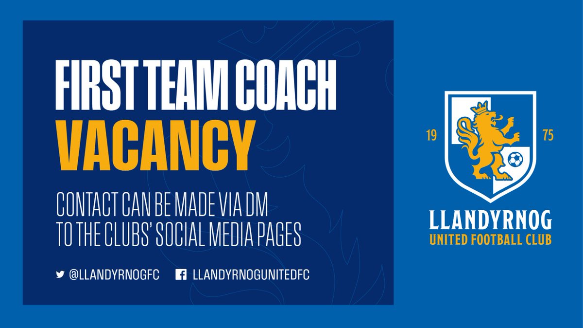 LlandyrnogFC's tweet photo. 🔵⚪🟡VACANCY🔵⚪🟡 https://t.co/KBT2K2vphc