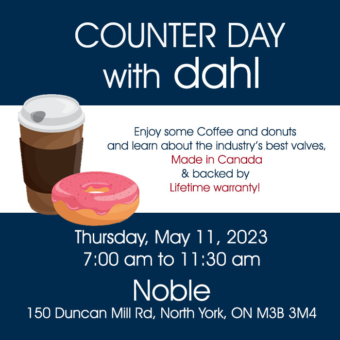 Counter day at Noble North York location. Enjoy some coffee and donuts and learn about dahl!

#dahlvalve #noble #qualityplumbing #counterday #MadeinCanada