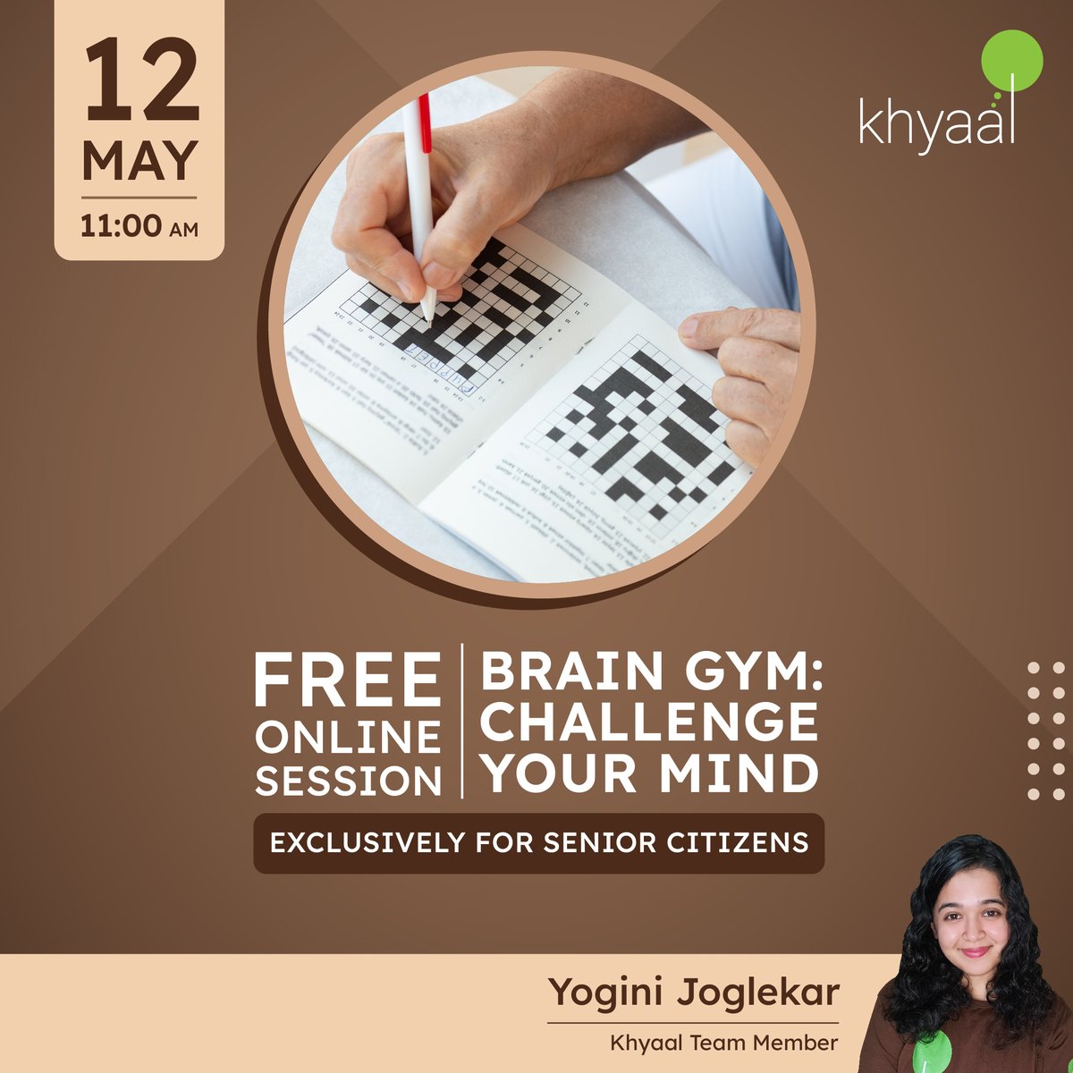 KhyaalFamily's tweet image. Participate in this free online activity for senior citizens and improve your cognitive abilities while having fun.
#seniorcitizens #cognitive #cognitivedevelopment
To attend in our exclusive sessions:
📱Download app : bit.ly/3Kh2aFw
📞Call +91 6901768869