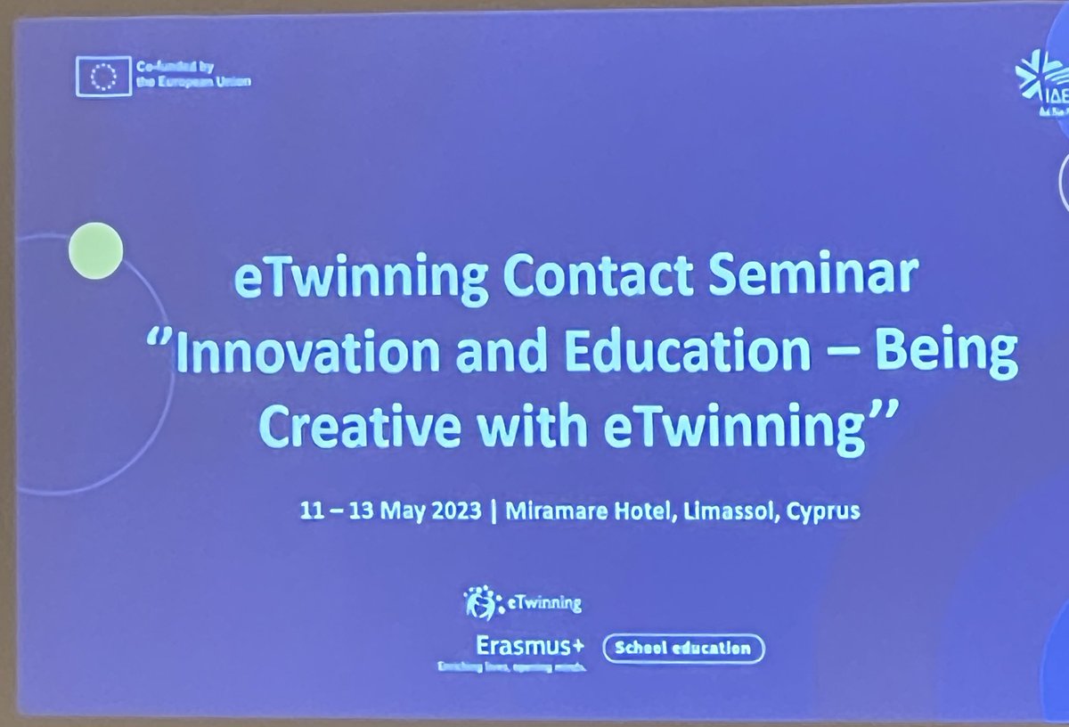 a_jradi's tweet photo. Happening now: Etwinning Contact Seminar. 
We, Lebanese Team, are so excited to engage in such an amazing experience. 

#euinlebanon #etwinningproject  #eTwinning #erasmus #erasmusplusproject #ErasmusPlus 
#CYPLEBETWINNING
 #beingcreative 
@Carolineghos @PaulineYammine @ghalwae https://t.co/3r8HRRkEOt