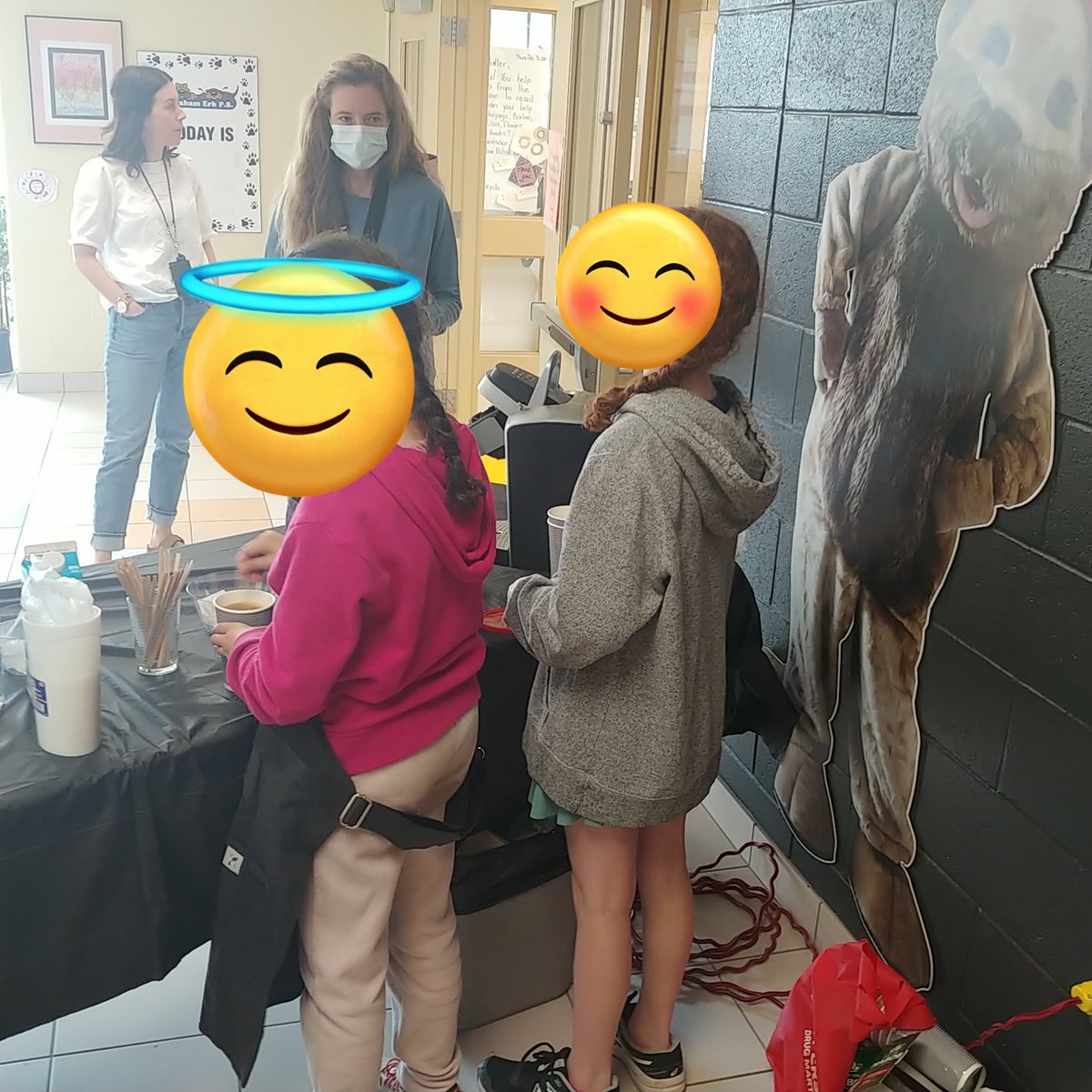 abewrdsb's tweet photo. Coffee Shop by our Extended Day kids this morning, all proceeds are going to @kwsphumane.  A wonderful morning sweet treat! @wrdsb https://t.co/yGdtoJdq5K