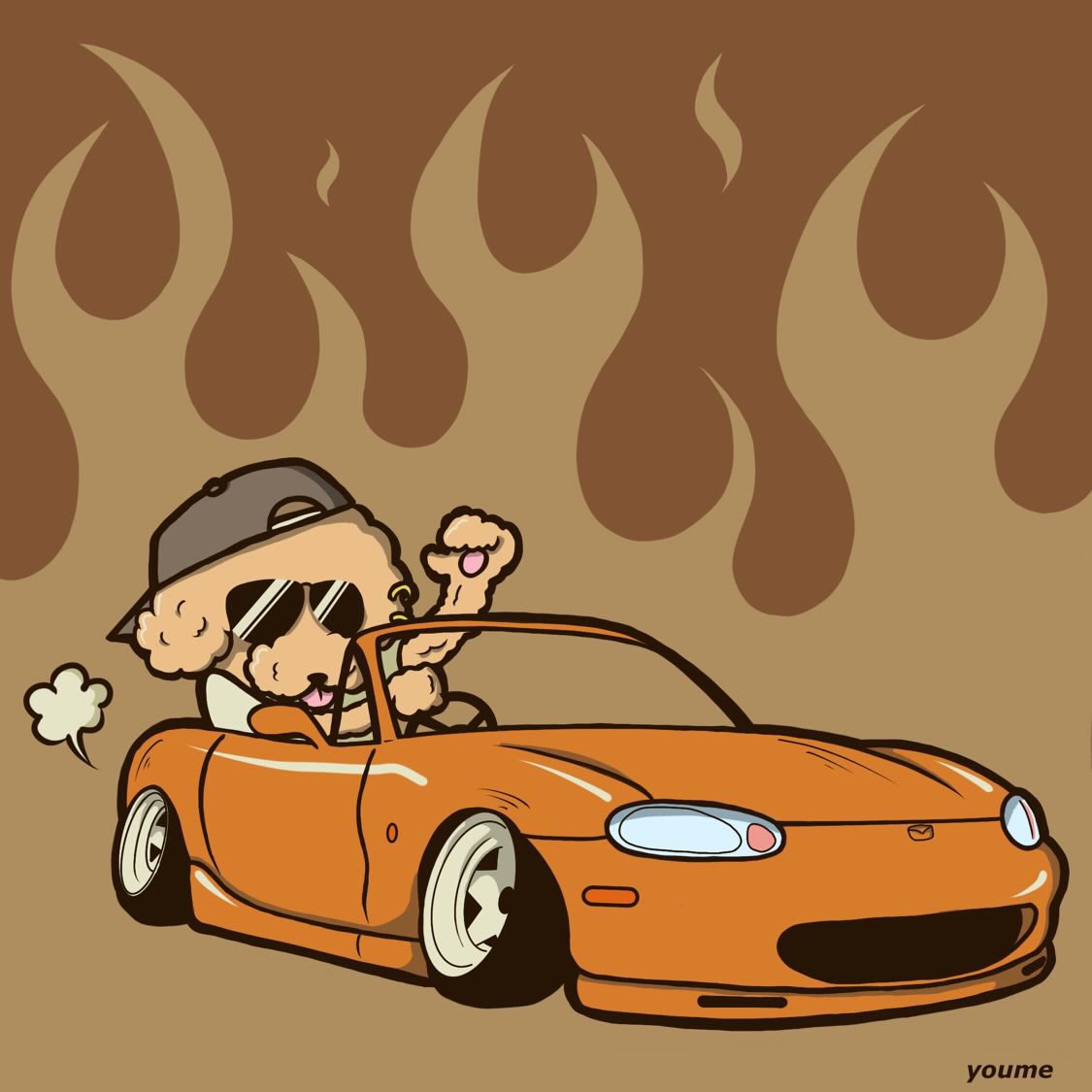 oginminnesota's tweet photo. 自分のロードスターのイラストを描いていただきました！！ めちゃくちゃ可愛い絵でお気に入りです！
制作@Y_MYAN26 さん
ありがとうございました！
交流ステッカーも作るのでほしい方いましたら声かけてくださいネ https://t.co/CLptwr156G