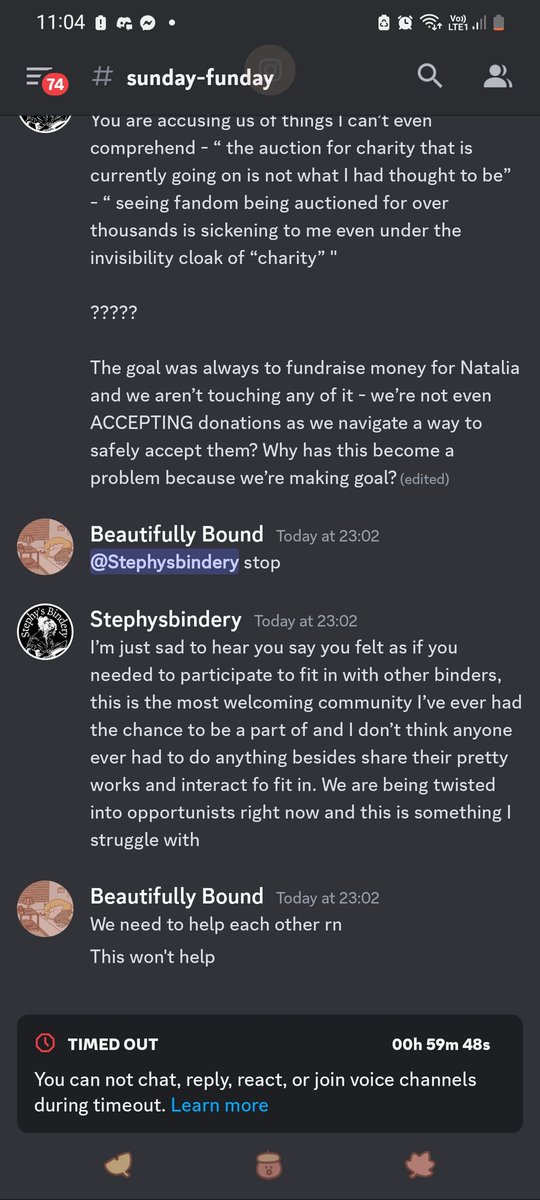 beautifullybbs's tweet photo. @stephysbindery @TimeLordtea @B__Binding @Hana_bob_ Remember when you were  bullying someone in the auction discord and I told you to stop and you "silenced me" is that the disrespect? Me defending a small binder? Someone who was scared? Someone who you called out infrount of 30+ people? https://t.co/yHayAJy8nh