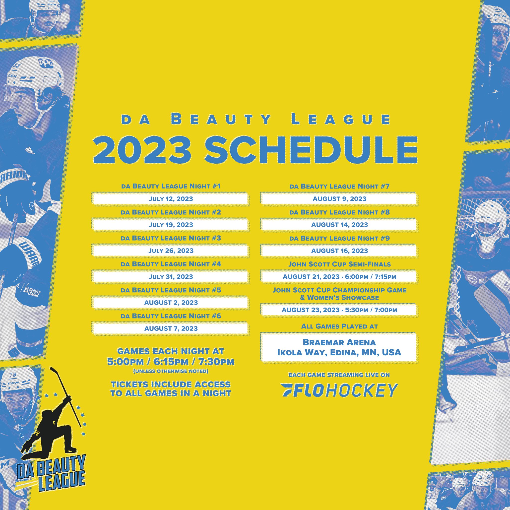 Da Beauty League on Twitter "9modano Here's the schedule, Mike https