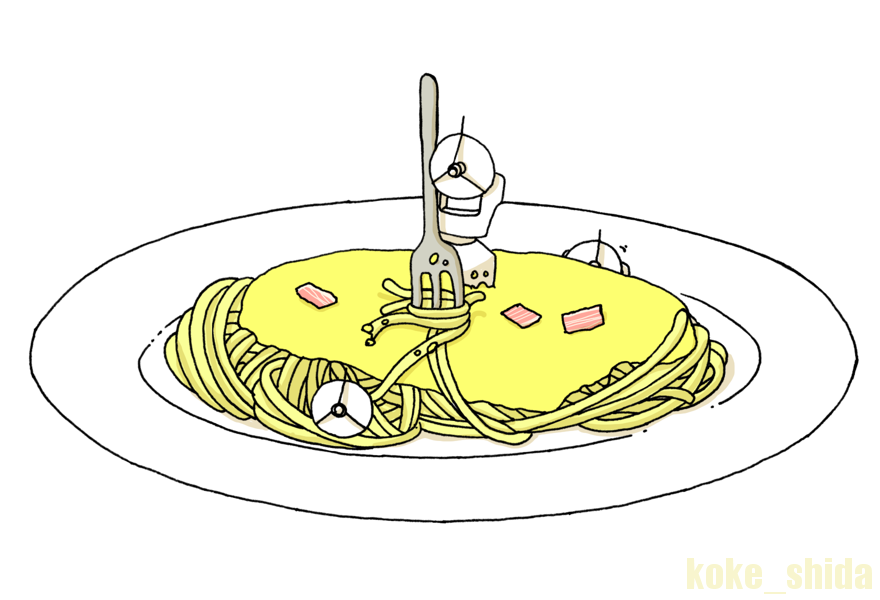 「これはパラボナーラスパゲッティの過去絵」|こけしだのイラスト