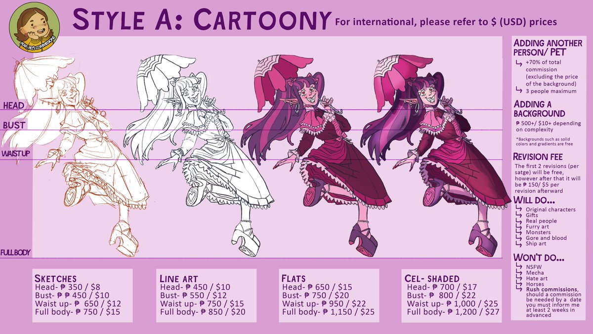pear_rez's tweet photo. Hi I updated my commission sheets! Pls help me spread the word if you can 🙏
If you or anyone you know is interested in commissioning me please answer this form:
https://t.co/EHFz0ciGNW

Thank you all!! #commissions #commissionsopen #artph
(more samples and price breakdown below) https://t.co/5X8ugrBP8Y
