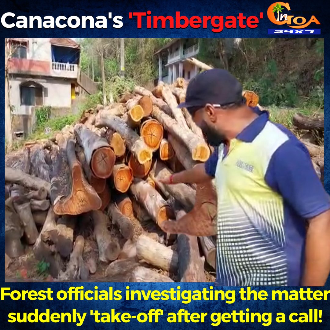 InGoa24x7's tweet photo. Canacona's 'Timbergate'. Forest officials investigating the matter suddenly 'take-off' after getting a call!
WATCH : https://t.co/z3gfan1ubp
#Goa #GoaNews #Canacona #forest #officials #stop #investigation #timbergate https://t.co/eRqdi9CkU5