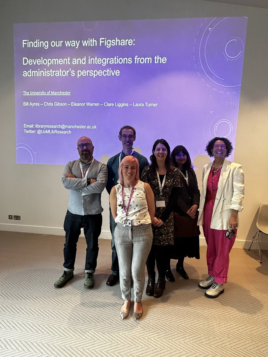 lozbeard's tweet photo. The University of Manchester team sharing their experiences of using @figshare #figsharefest23 @UoMLibrary @OfficialUoM https://t.co/bFsUHLUw97