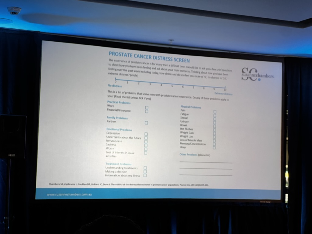 Critically important and overlooked issues in assessing distress among #prostatecancer survivors highlighted by @ChambersInOz #jfigucc23. Who out there is routinely screening for post-cancer tx distress? We do it @ucsfcancer though resources for f/u of the results are limited...