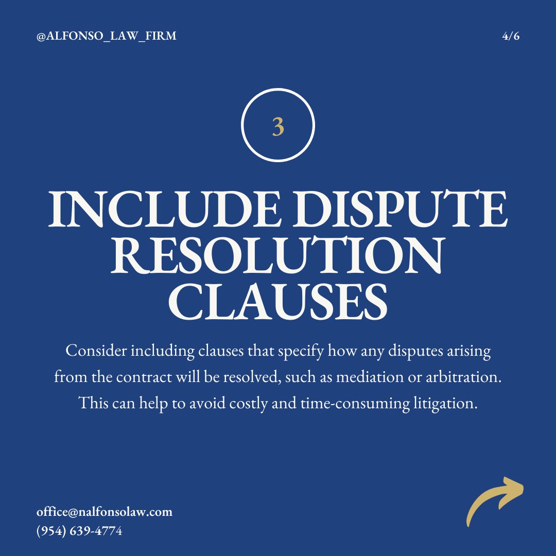 AlfonsoLawFirm's tweet image. Avoid contract disputes and protect your interests with these practical tips. 📑✅ #ContractLaw #ContractDispute
