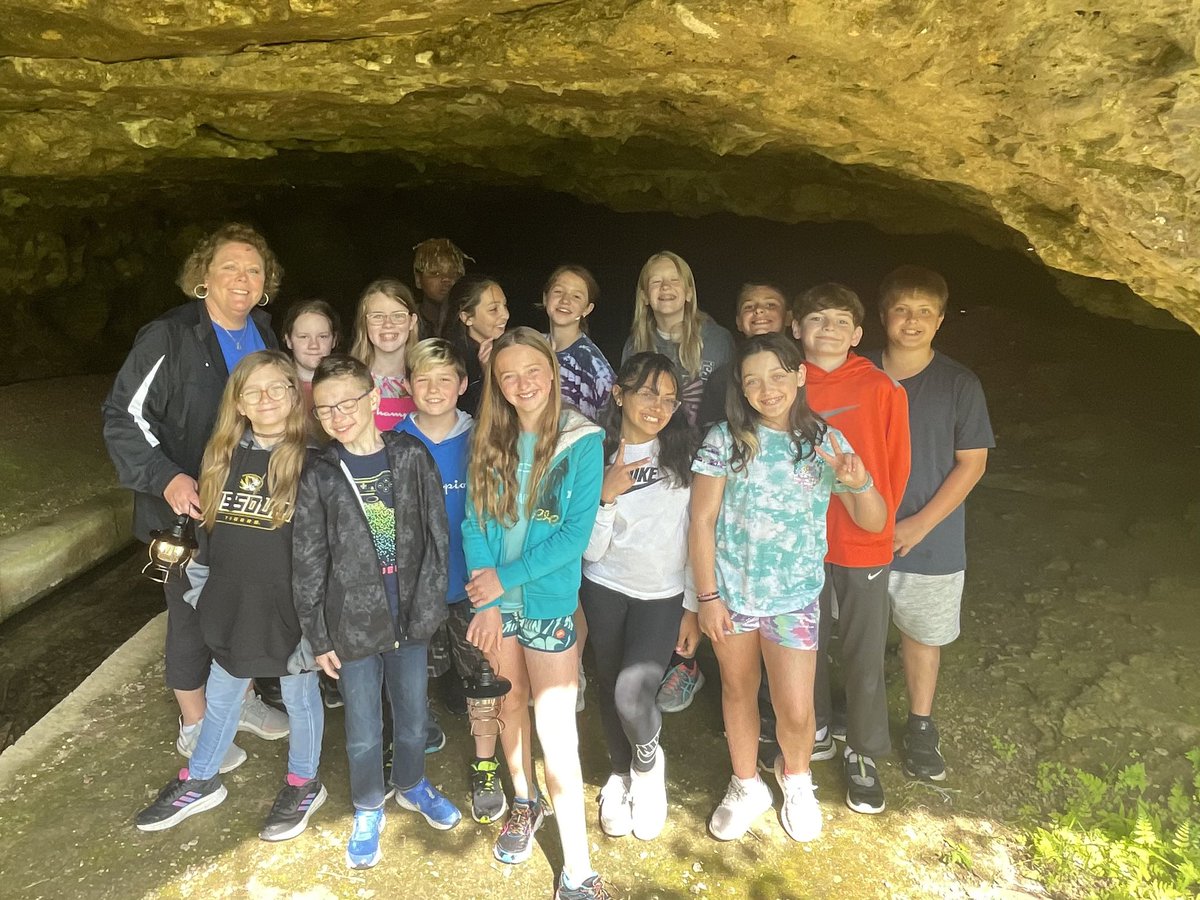 North_Tweets's tweet image. North School 5th graders went spelunking yesterday at Ozark Caverns. Students toured the cave, attended a program on bats, and hiked the nature trail before enjoying a picnic lunch in the park. #Proud2BNorthies #JCSchoolsChampions #WeAreElementary