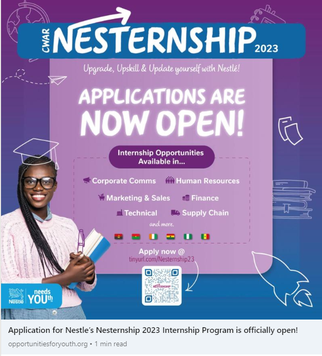 opportunitiesfy's tweet image. 🚨Attention all determined achievers!🚨 Nesternship 2023 applications are now open!👨‍🚀👩‍🚀 Join Nestlé and take your career to the next level.🚀 🔍 Apply now✨ #Nesternship2023 #DigitalSkills #InternshipExperience #NestleNeedsYOUth #BeAForceForGood #experience #career #learning