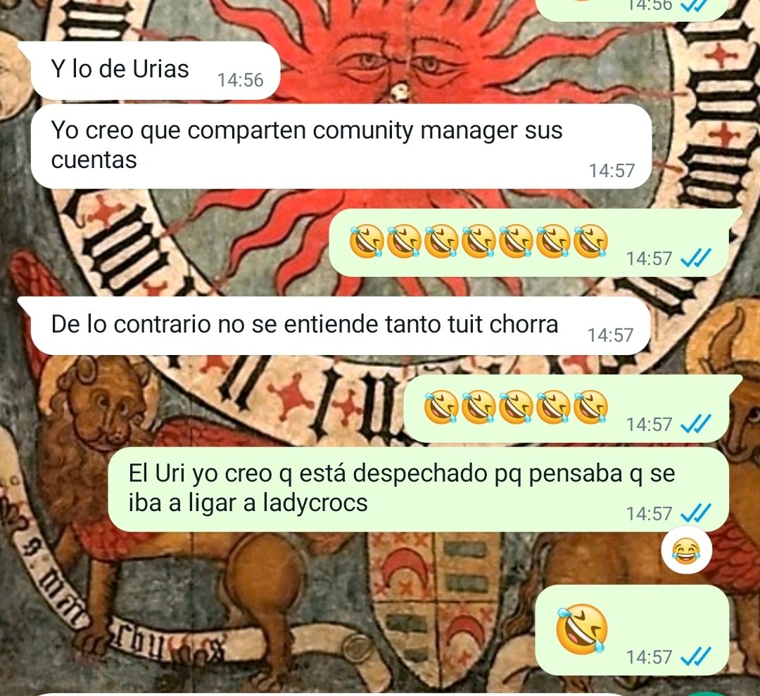 pablogvazquezz's tweet photo. 😂😂😂😂😂😂😂😂😂🤣🤣🤣🤣🤣🤣😂😂🤣🤣🤣
#Urias
#LaBeni
#MatriculaDeHonor
#Izquierdo
#Derecho https://t.co/FLwZRPK1w5