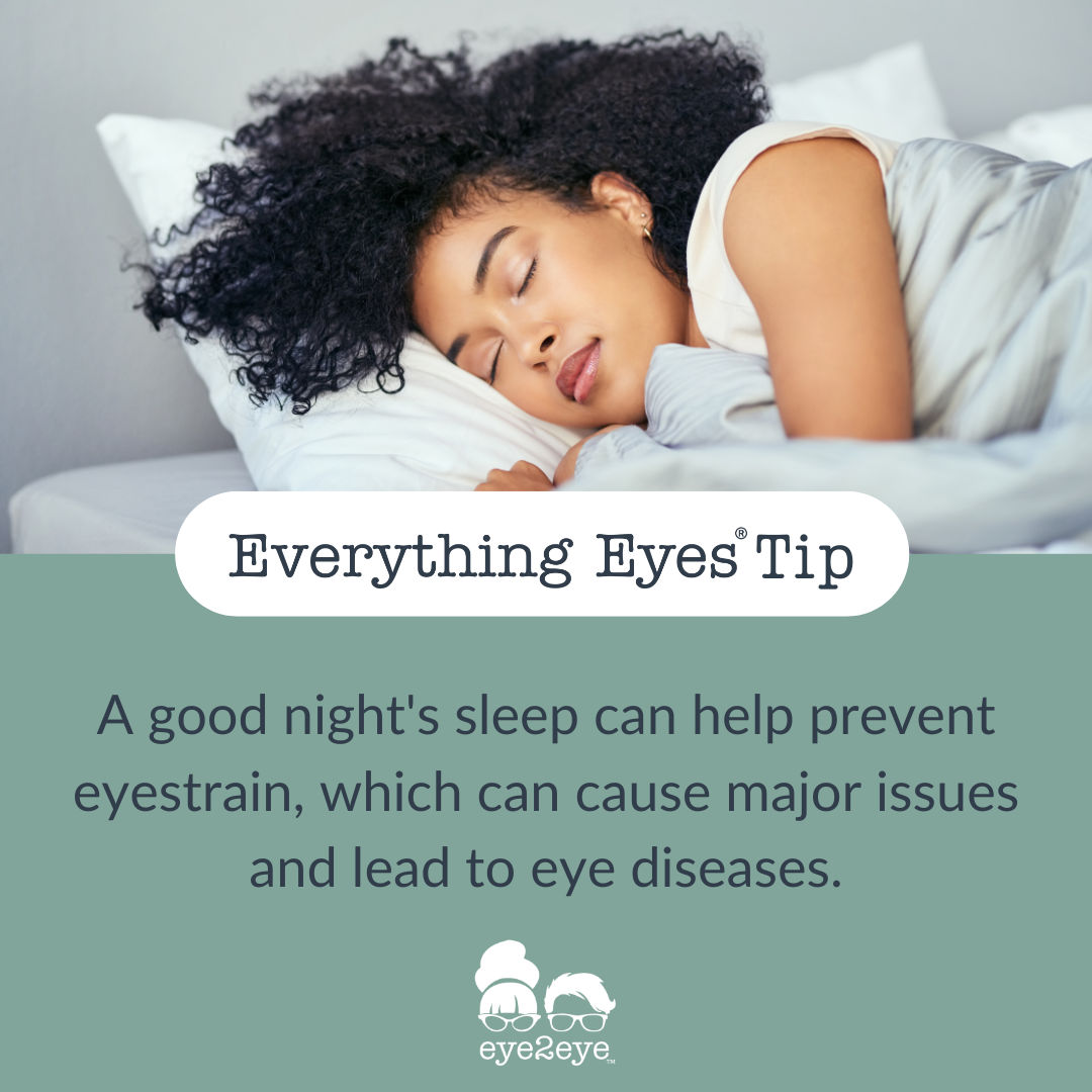 eye2eyeDelRay's tweet photo. Catching your zzz's can help reduce eye fatigue and keep your eyes healthy. Schedule an exam with Eye2Eye to learn more about optimizing the health of your eyes.  #EverythingEyes #eyetip #eyedisease #delrayva #alexandriava #myeye2eye #everythingeyes #shoplocal #oldtownalx https://t.co/rCkowZPBiU