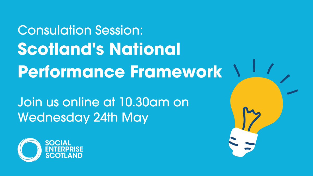SocEntScot's tweet photo. 📢 Calling all Scottish social enterprises!
Come along to our #ConsultationSession later this month to share your views and help shape our response for the National Performance Framework. Find out more and book now 👉 https://t.co/PussG3e7of https://t.co/YfF4l3clzh