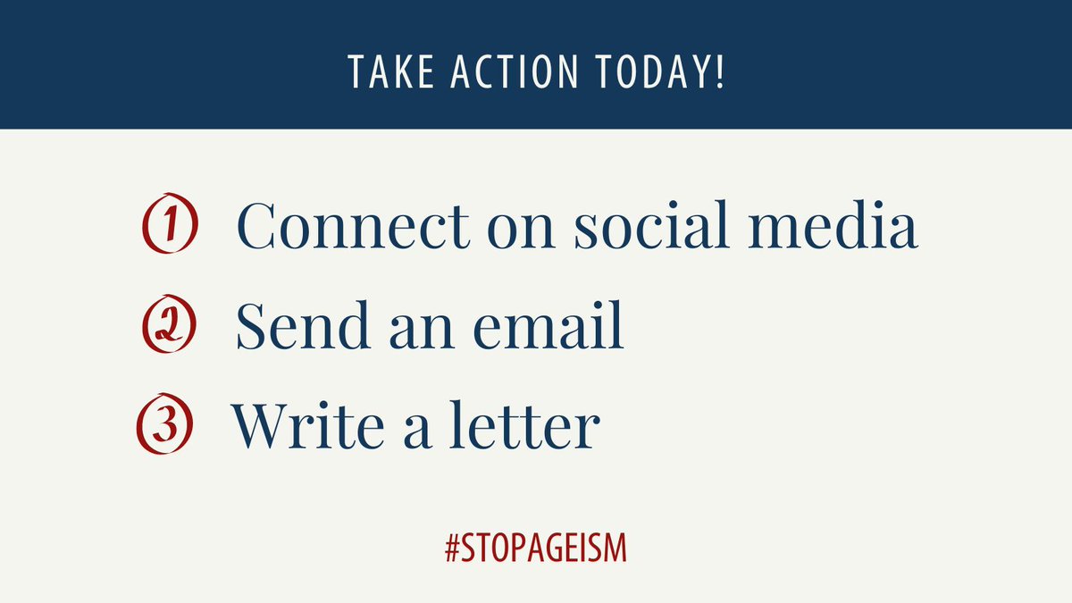 Pick an issue that is close to your heart that affects Canada's aging population and reach out to your elected officials to demand change. Connect with them on social media, send them an email or write a letter.  #GrassRoots #UseYourVoice #StopAgeism