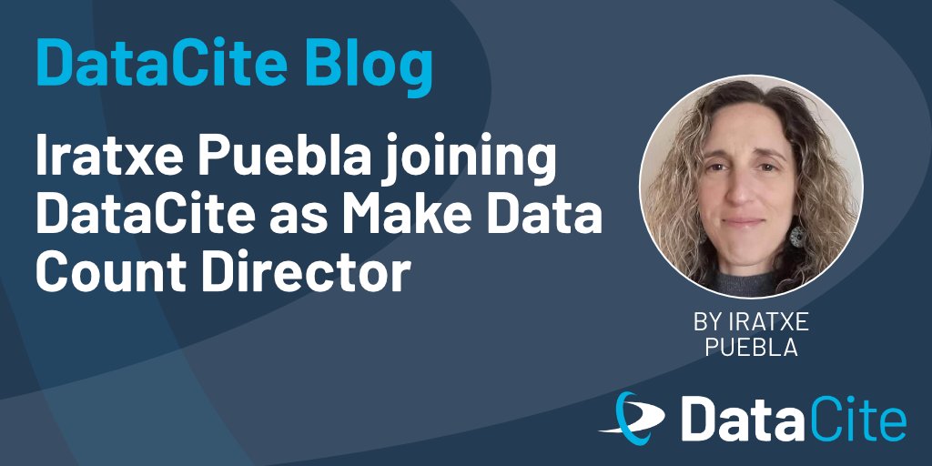 DataCite (inactive Mar 2025) (@datacite) on Twitter photo We’re excited to share that Iratxe Puebla will join <a href="/DataCite/">DataCite (inactive Mar 2025)</a> on June 1 as Make Data Count Director. 🥳
In this role, she'll work to develop & support the adoption of #opendata metrics. Read more from & about <a href="/IratxePuebla/">Iratxe Puebla</a> in her first DataCite blog post👇
doi.org/10.5438/5mw4-4… We’re excited to share that Iratxe Puebla will join <a href="/DataCite/">DataCite (inactive Mar 2025)</a> on June 1 as Make Data Count Director. 🥳
In this role, she'll work to develop & support the adoption of #opendata metrics. Read more from & about <a href="/IratxePuebla/">Iratxe Puebla</a> in her first DataCite blog post👇
doi.org/10.5438/5mw4-4…