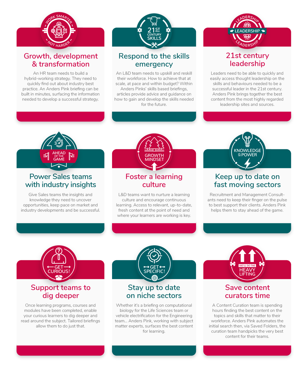 How can Anders Pink help you and your teams curate fresh content to power your learning ecosystem?

Check out how we can help you and your organisation by visiting our dedicated enterprise page - ow.ly/6fZM50I354F 

#contentcuration #landd #learninganddevelopment