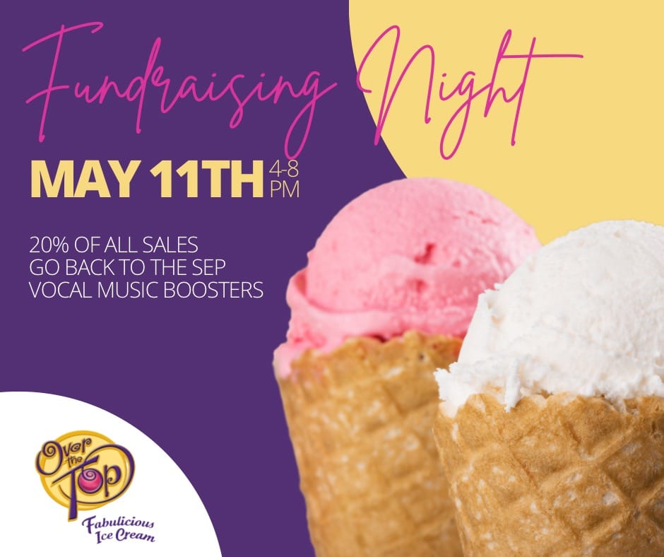 SepVocal's tweet photo. TODAY IS THE DAY!!!  Join the SEP Vocal Music Boosters at Over the Top today from 4-8pm!!
Thank you all for your continued support of our Vocal Music program! https://t.co/Ze7jdopl2Y