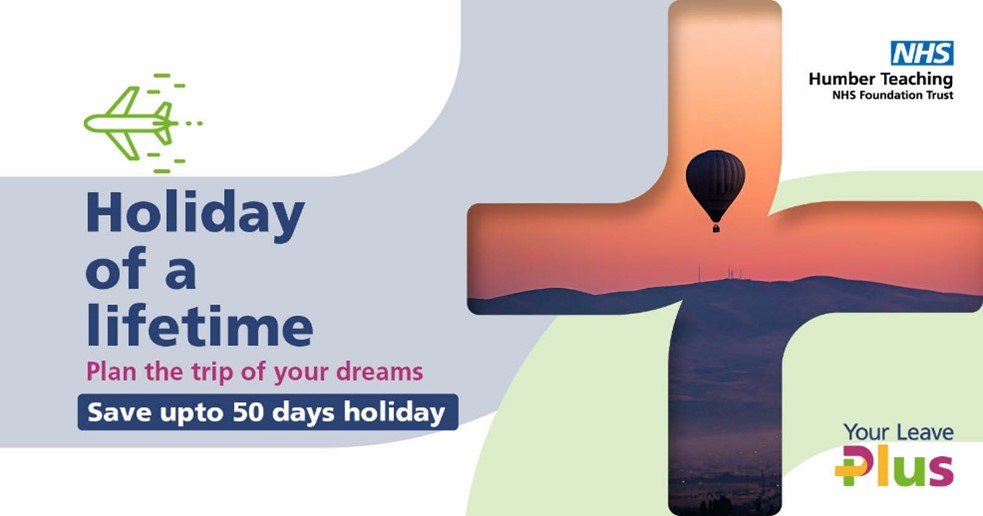 HumberNHSFT's tweet photo. Whether you’re planning on celebrating a landmark birthday, visiting relatives overseas or ticking something off your bucket list, at our Trust you can save up to five days a year to make that dream a reality.
#LeavePlus
#Humbelievable https://t.co/P7iA2iz1nc
