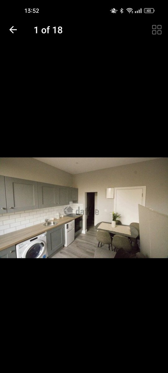 crazyhouseprice's tweet photo. €2,200 for this place. It's listed as a "2 bed". They've put a screen up in the kitchen, thrown a bed behind it and are calling it a bedroom. Horrendous, and also illegal.

https://t.co/5NLlav6Jjj https://t.co/wMdfACJ1y1