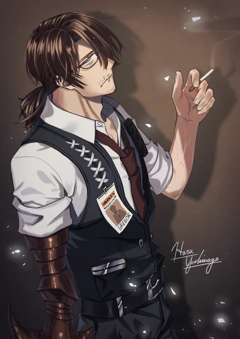 #おじさんのイラストだけで興味を持ってくれる方へ届け  このタグおもろそうだから便乗しちゃお! 基本二次(ごく稀に創作)でおじさん描いてま〜す!